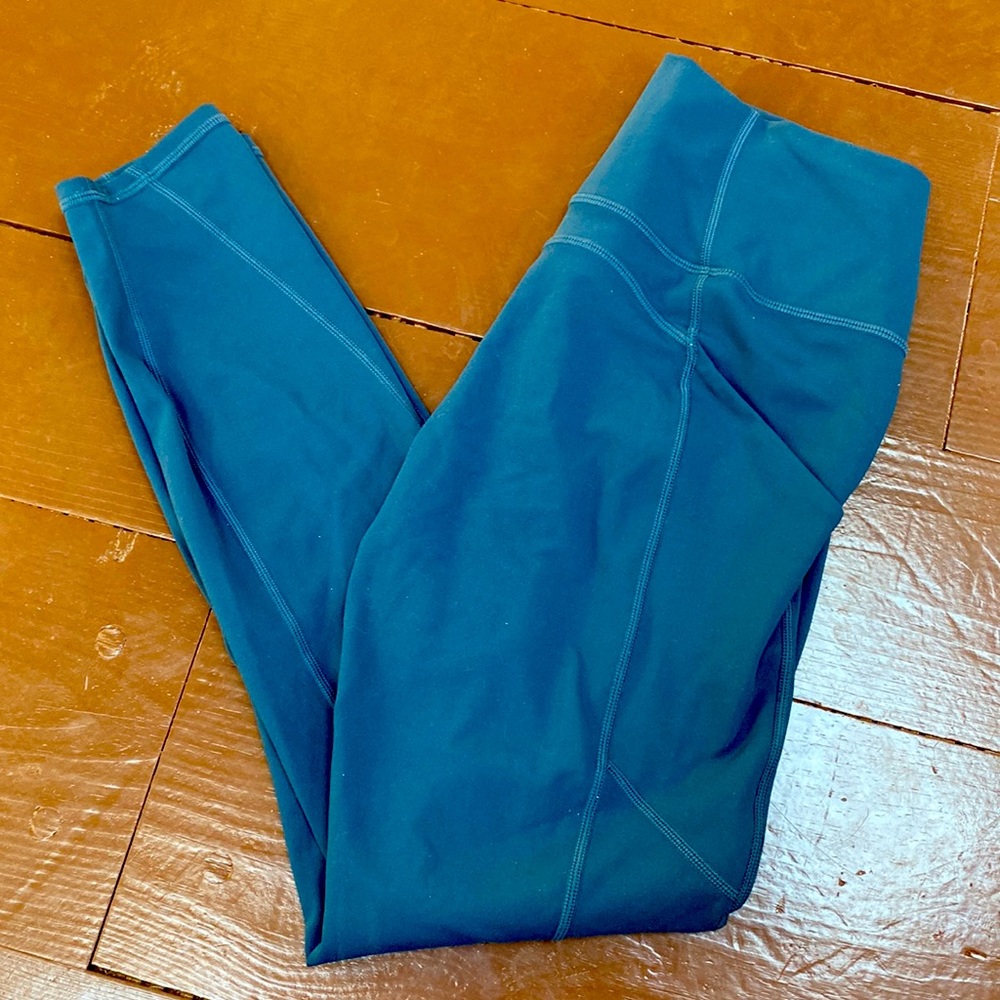 Blue high waisted leggings